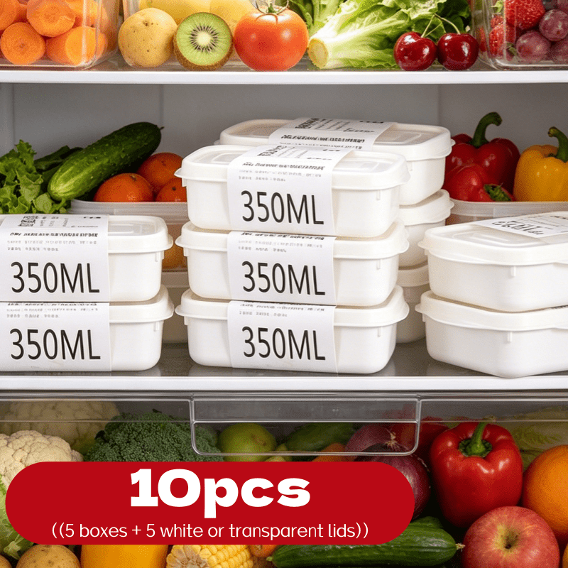 10個入り再利用可能スタッカブル食品保存容器セット 5つの容 - Food Storage Square Containers のレビューと価格