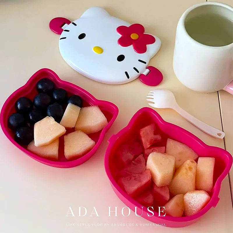 かわいいハローキティ型ランチボックス、携帯用漫画弁当箱、スプ - Food Storage System のレビューと価格
