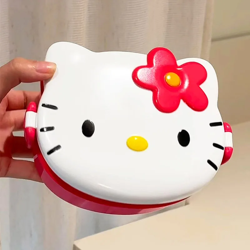 かわいいハローキティ型ランチボックス、携帯用漫画弁当箱、スプ - Food Storage System のレビューと価格