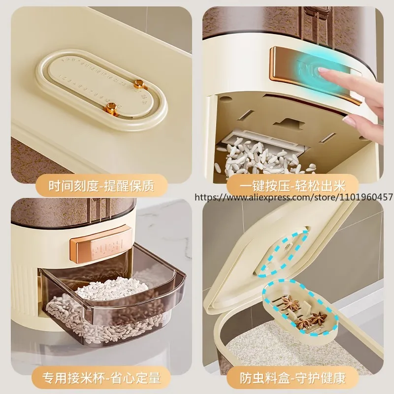 食品グレードの米保存容器 家庭用気密米バケツ 防虫防湿シリア - Food Storage Acrylic Containers のレビューと価格