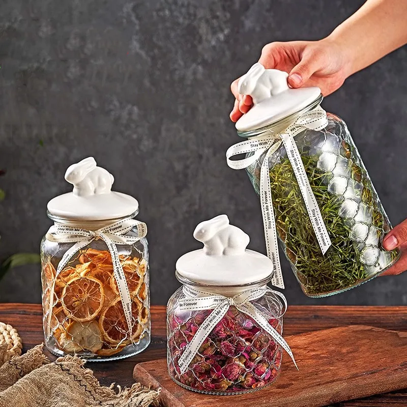 透明ガラス密封瓶、セラミック蓋、食品保存容器、キッチン収納ボ - Food Storage Acrylic Containers のレビューと価格