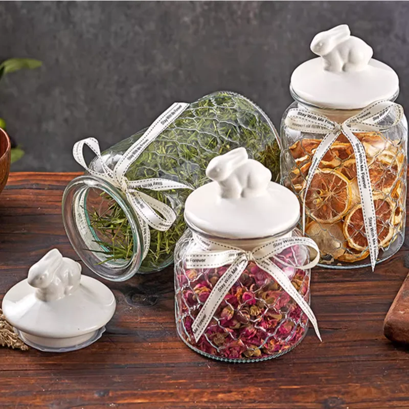 透明ガラス密封瓶、セラミック蓋、食品保存容器、キッチン収納ボ - Food Storage Acrylic Containers のレビューと価格