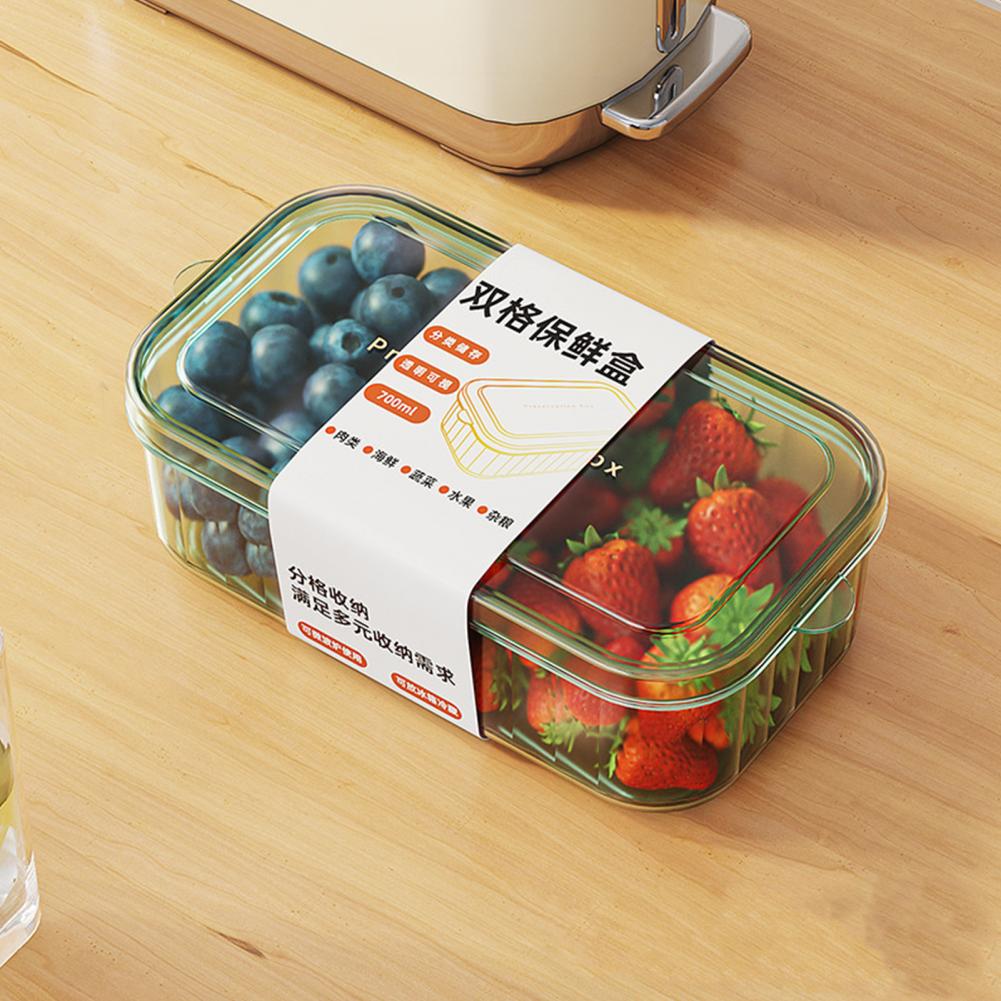 多機能冷蔵庫用収納ボックス（仕切り付き）、調節可能な通気孔付 - Food Storage Acrylic Containers のレビューと価格